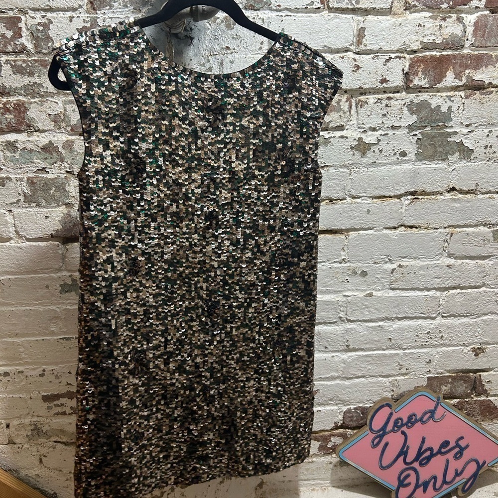 French Connection size 2 sequin sleeveless mod dress. - Picture 7 of 9